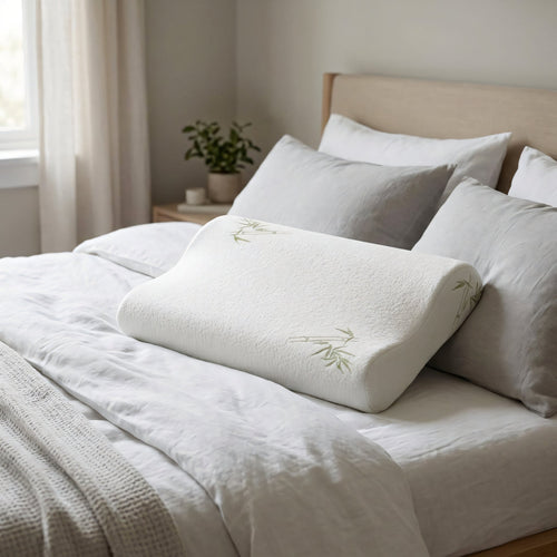 PAWIFI bamboo contour pillow on a made bed