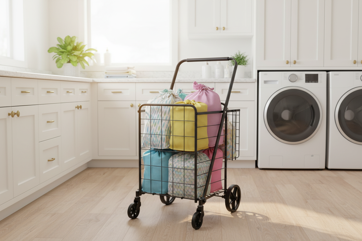 Shopping cart laundry use