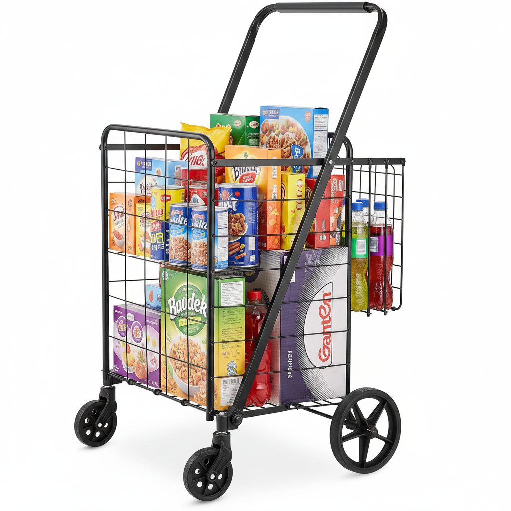 Shopping cart studio white background