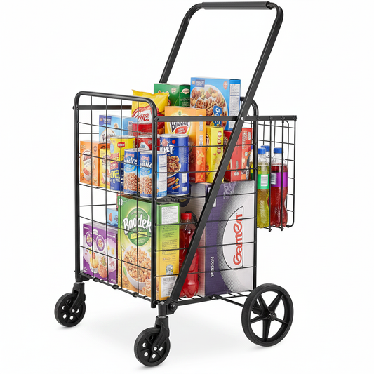 Shopping cart studio white background