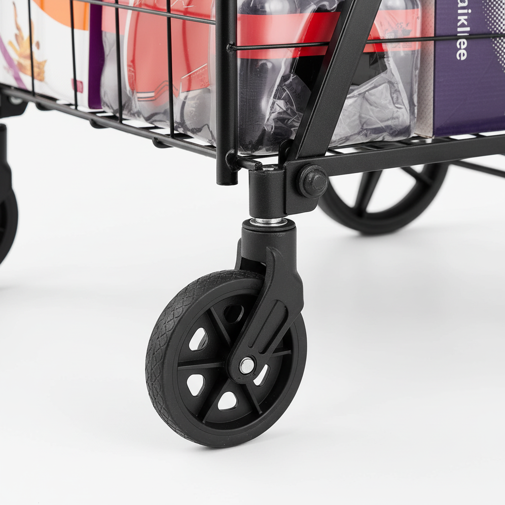 Shopping cart wheels detail